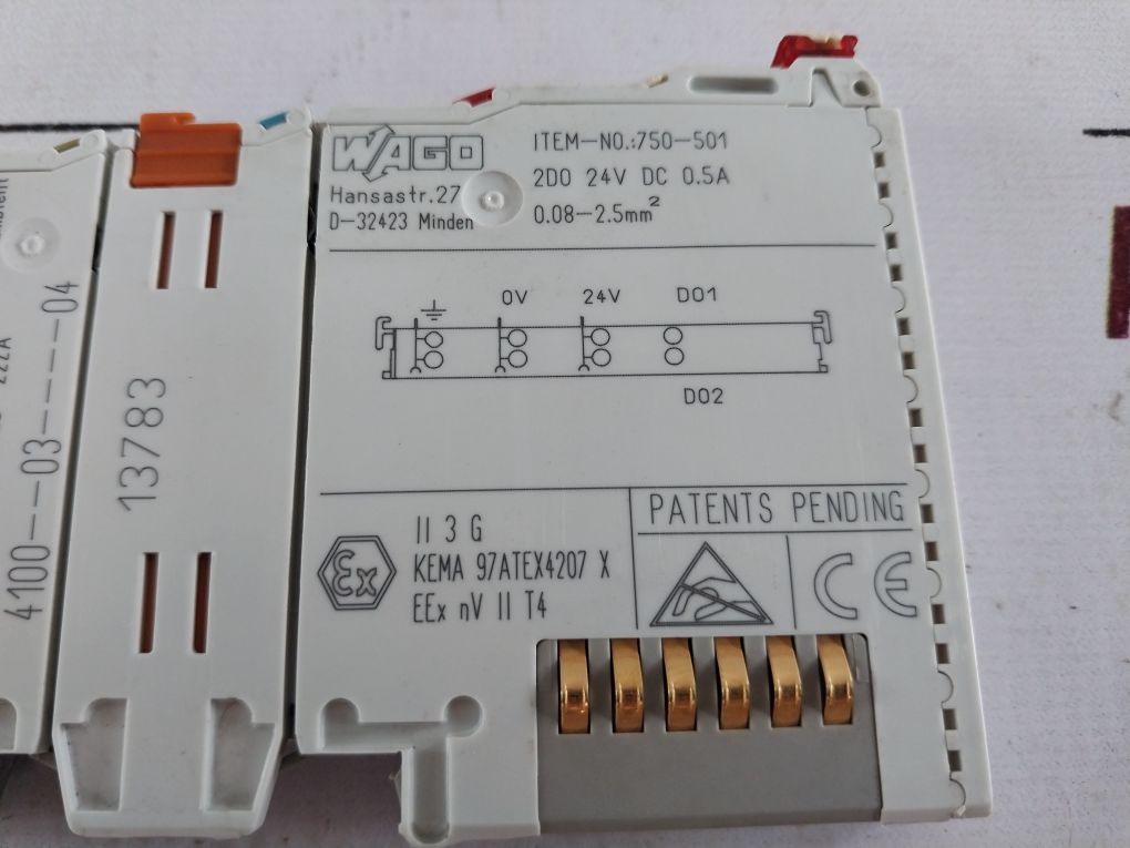 Wago 750-501 2-channel Digital Output Module 24V Dc 0.5A