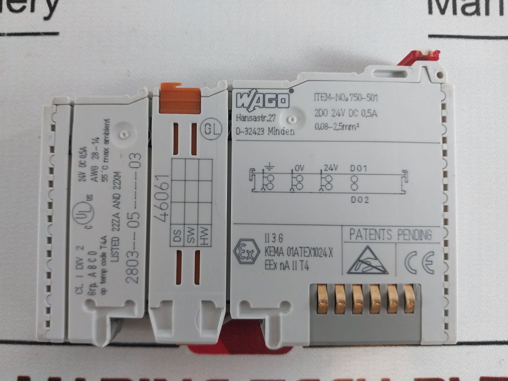 Wago 750-501 2-channel Digital Output Module 2803--05----03