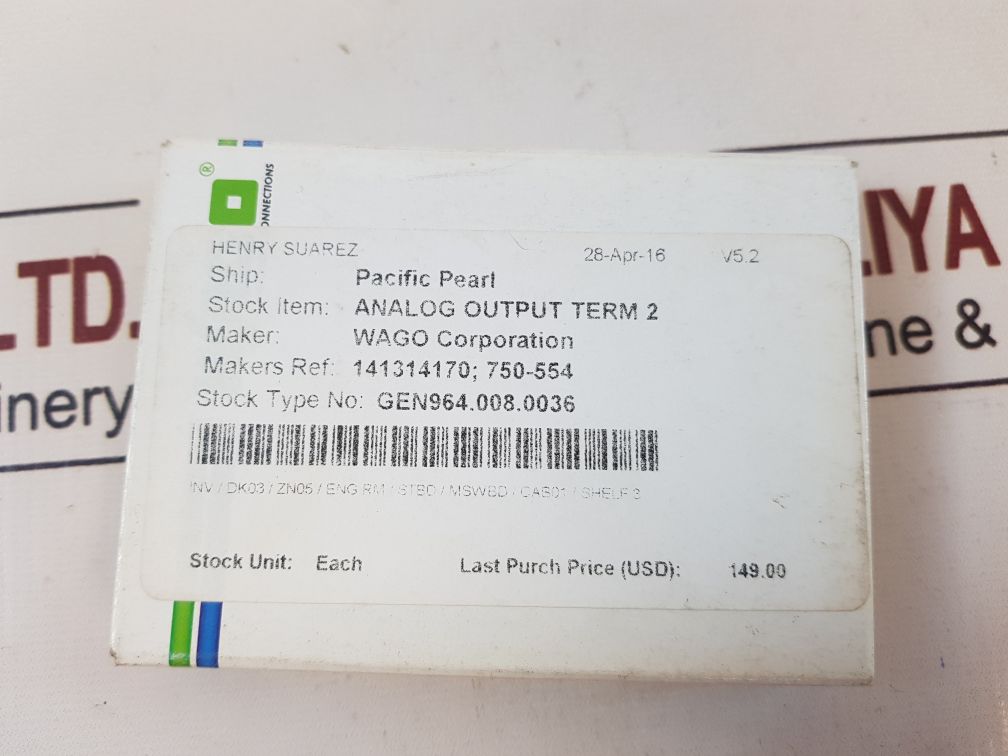 Wago 750-554 analog output module 