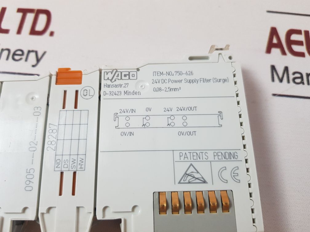 Wago 750-626 24V Dc Power Supply Filter (Surge)