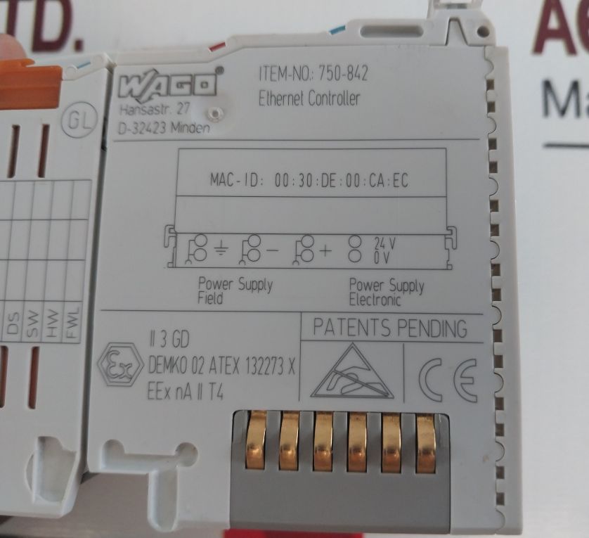 Wago 750-842 Ethernet Controller 24V Dc 