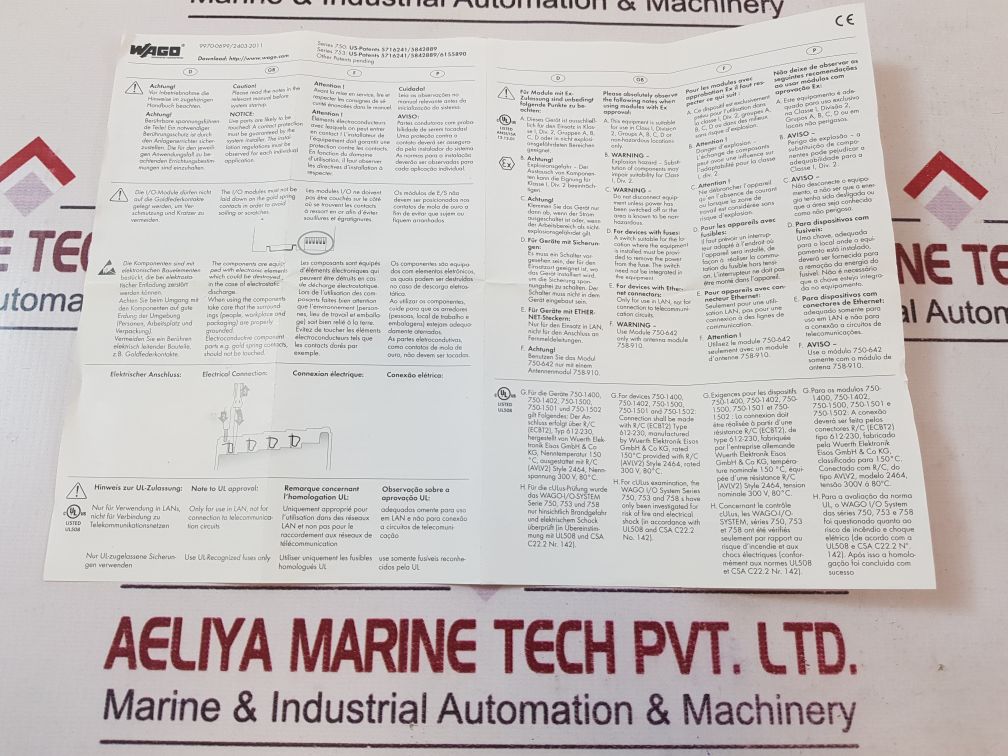 Wago 753-402 digital input module 