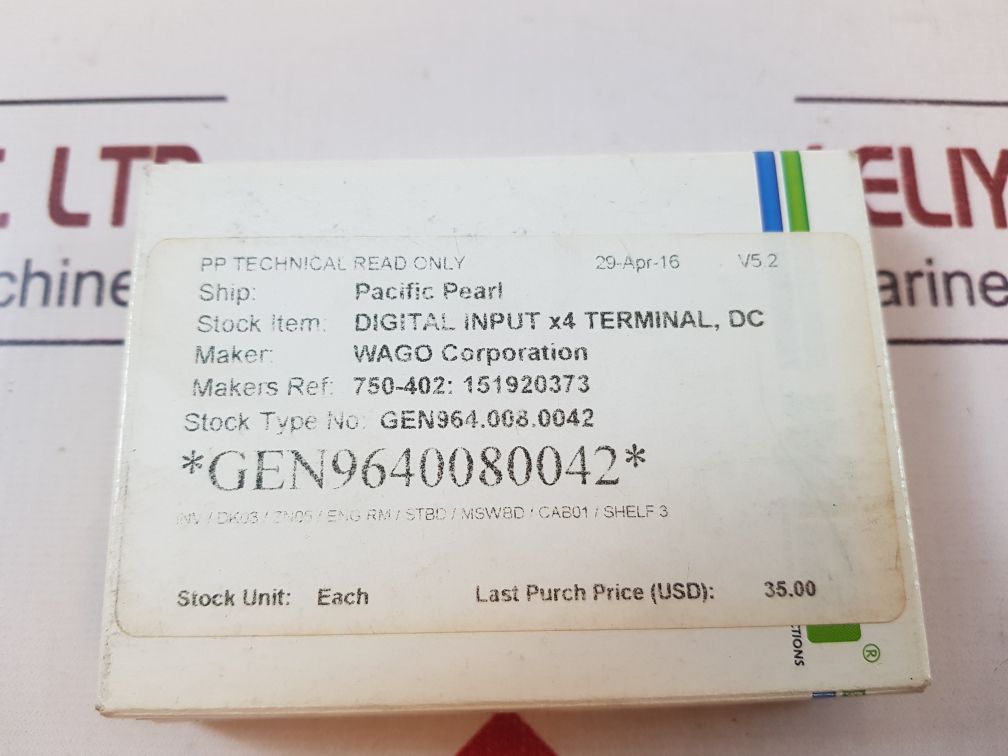 Wago 753-402 digital input module 