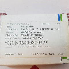 Wago 753-402 digital input module 