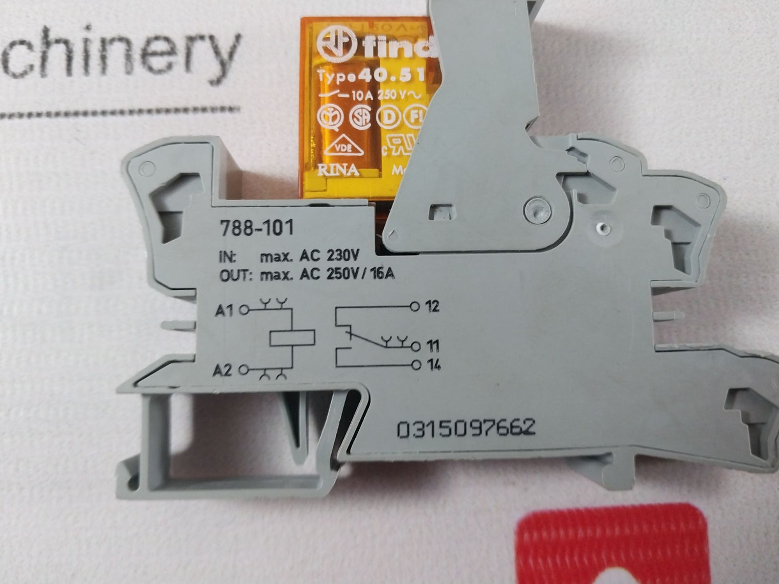 Wago 788-101 Socket With 40.51 Relay Indicator Schrack 250V