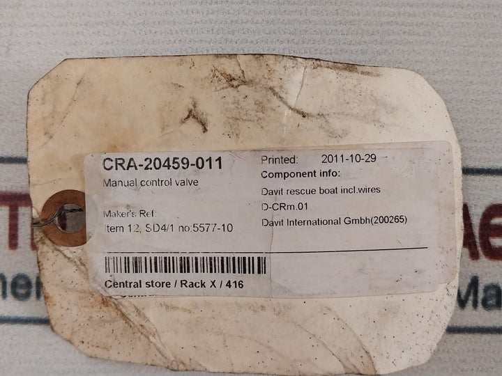 Walvoil Sd4/1 Manual Control Valve P0125291 21Fla