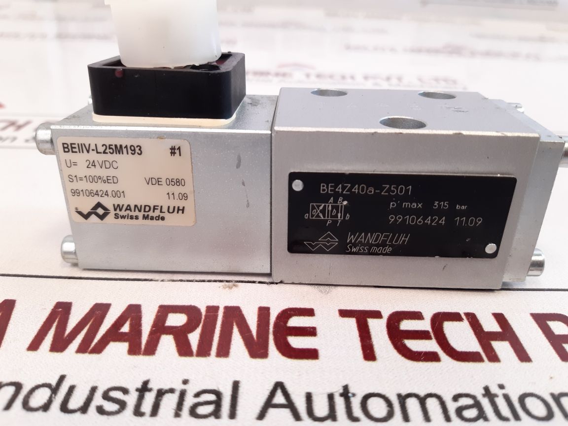 Wandfluh Be4Z40A-z501 With Beiiv-l25M193 Solenoid Valve