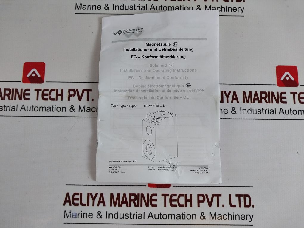 Wandfluh Mky45/18X60-g24/L15 Solenoid Valve Aexd32061A/L15-hb6-k9M165