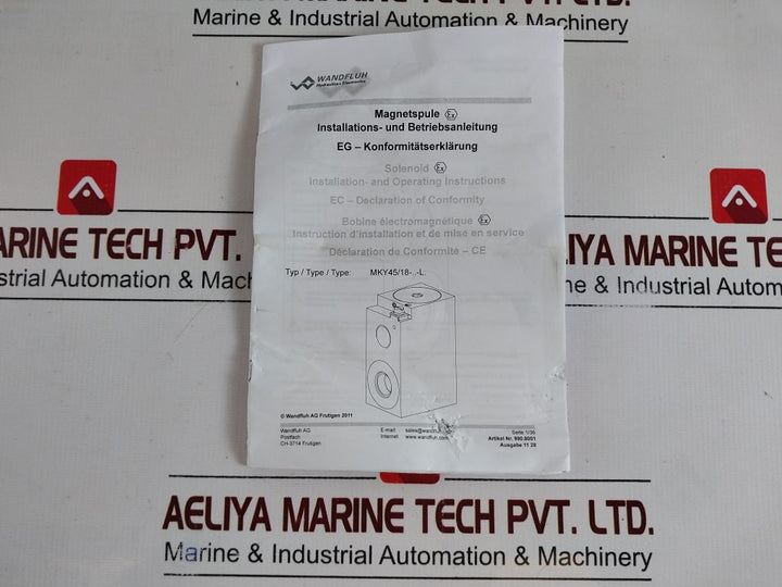 Wandfluh Mky45/18X60-g24/L15 Solenoid Valve Aexd32061A/L15-hb6-k9M165