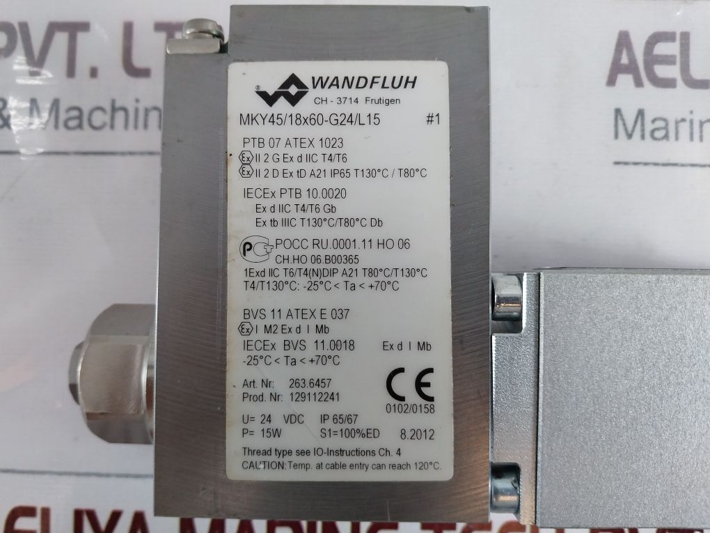 Wandfluh Mky45/18X60-g24/L15 Solenoid Valve Aexd32061A/L15-hb6-k9M165