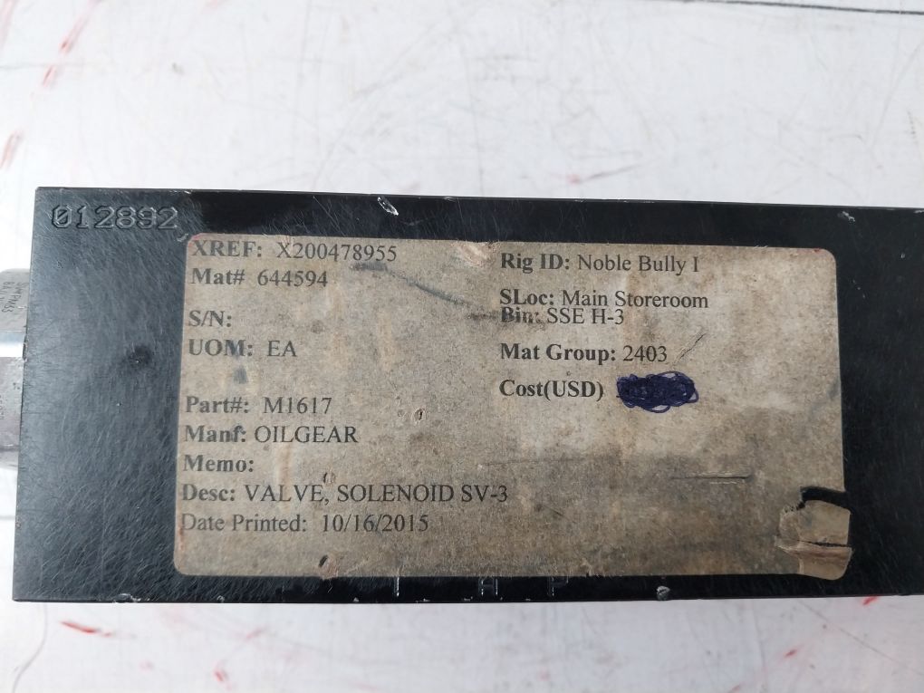 Wandfluh Svy3410-ba-g24/L15/M165/102 Solenoid Valve