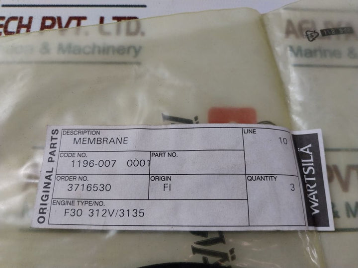Wartsila 1196-007 0001 Coupling Disc Set 3716530