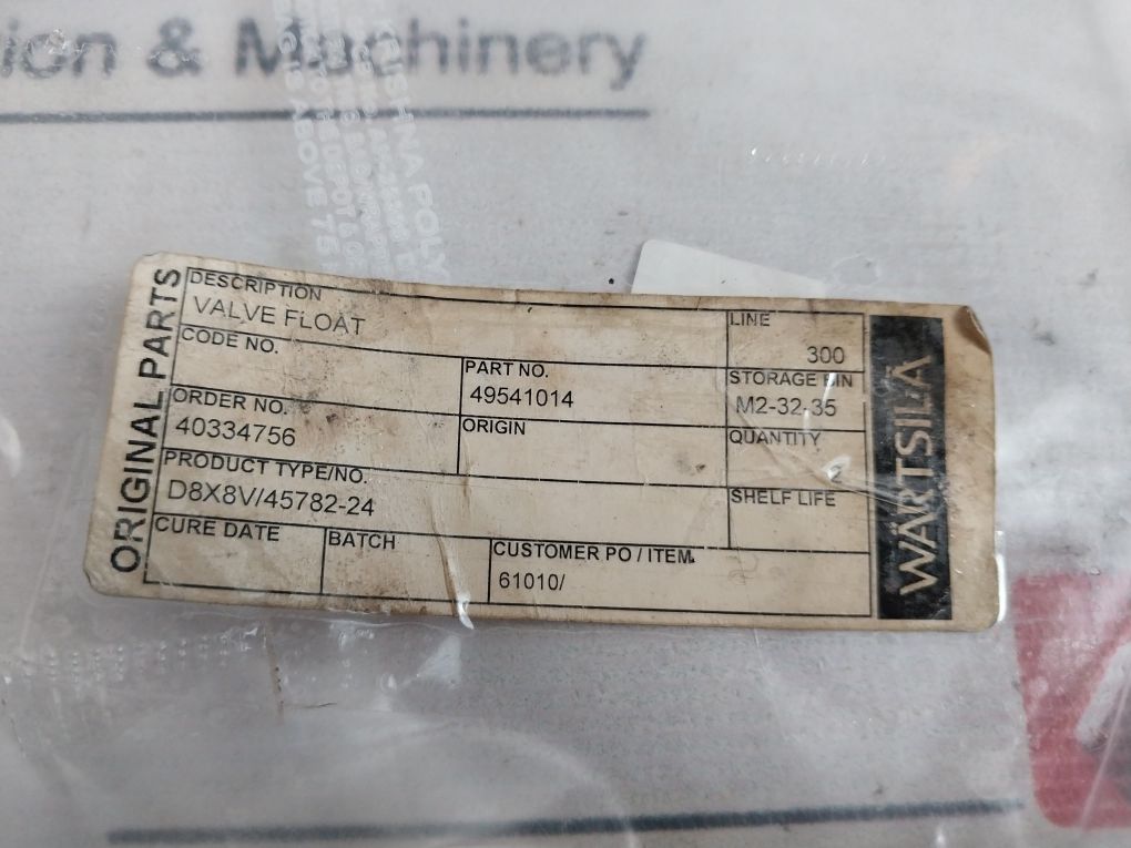 Wartsila D8X8V/45782-24 Float Valve