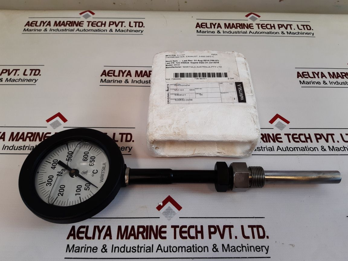 WartsilaRexotherm 6R32 Thermometer 0-650 Deg C. 511101
