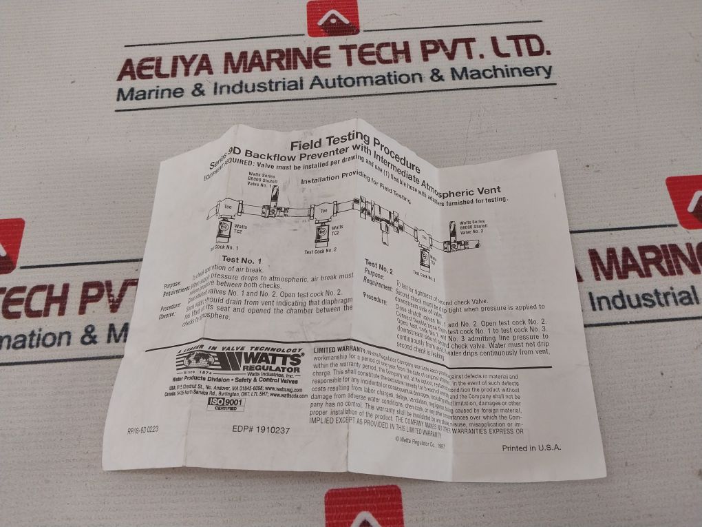 Watts 1/2” 9D-m3 Dual Check Valve