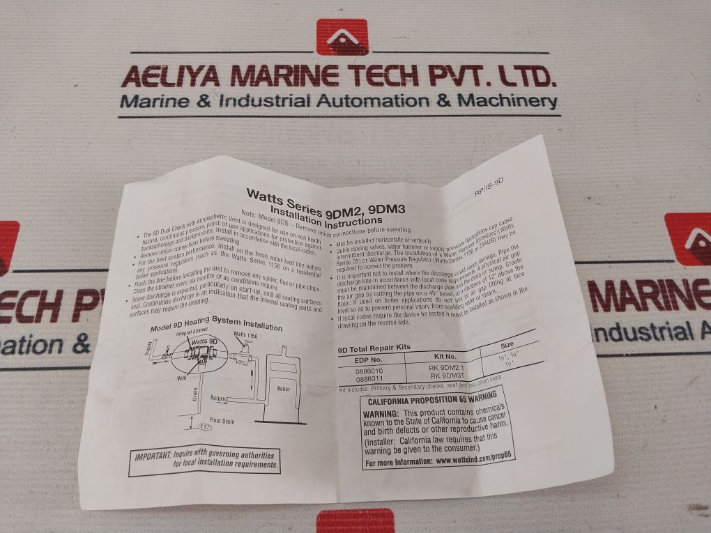 Watts 1/2” 9D-m3 Dual Check Valve