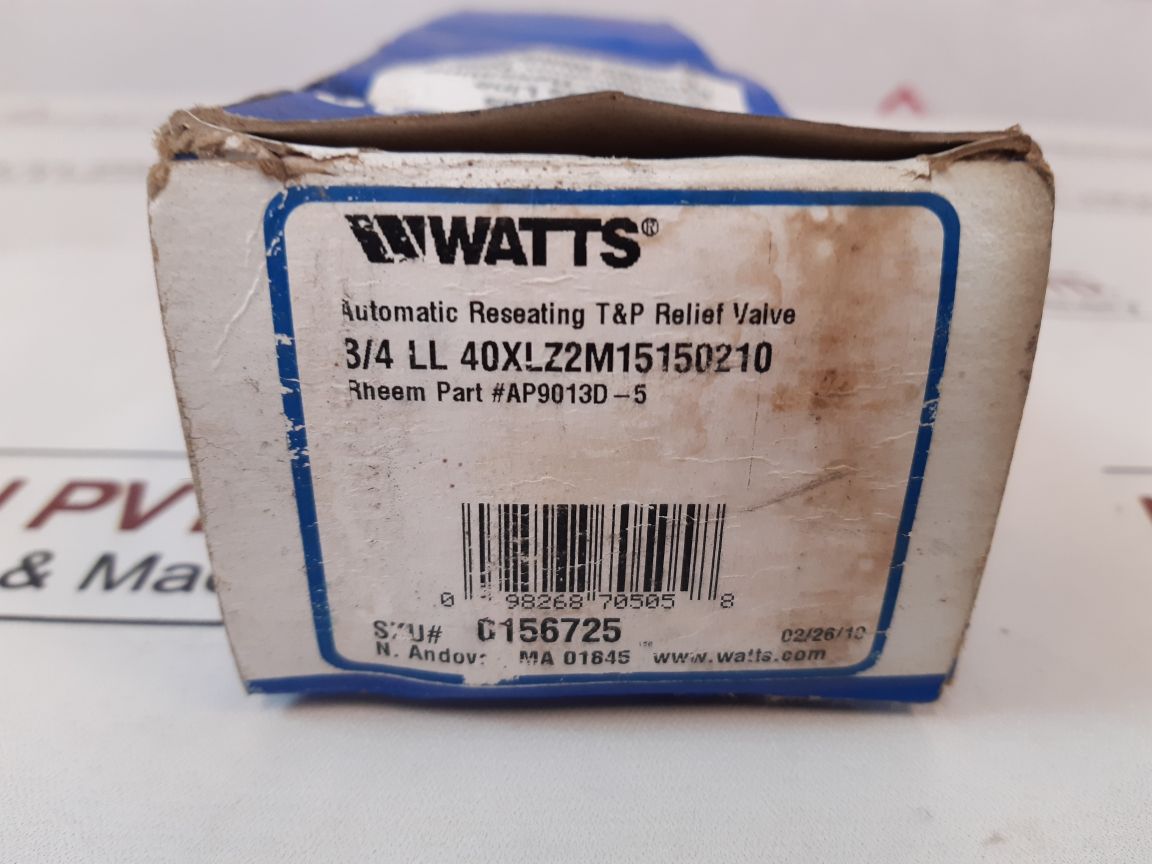 Watts Regulator 34 40Xl Z2 Temperature And Pressure Relief
