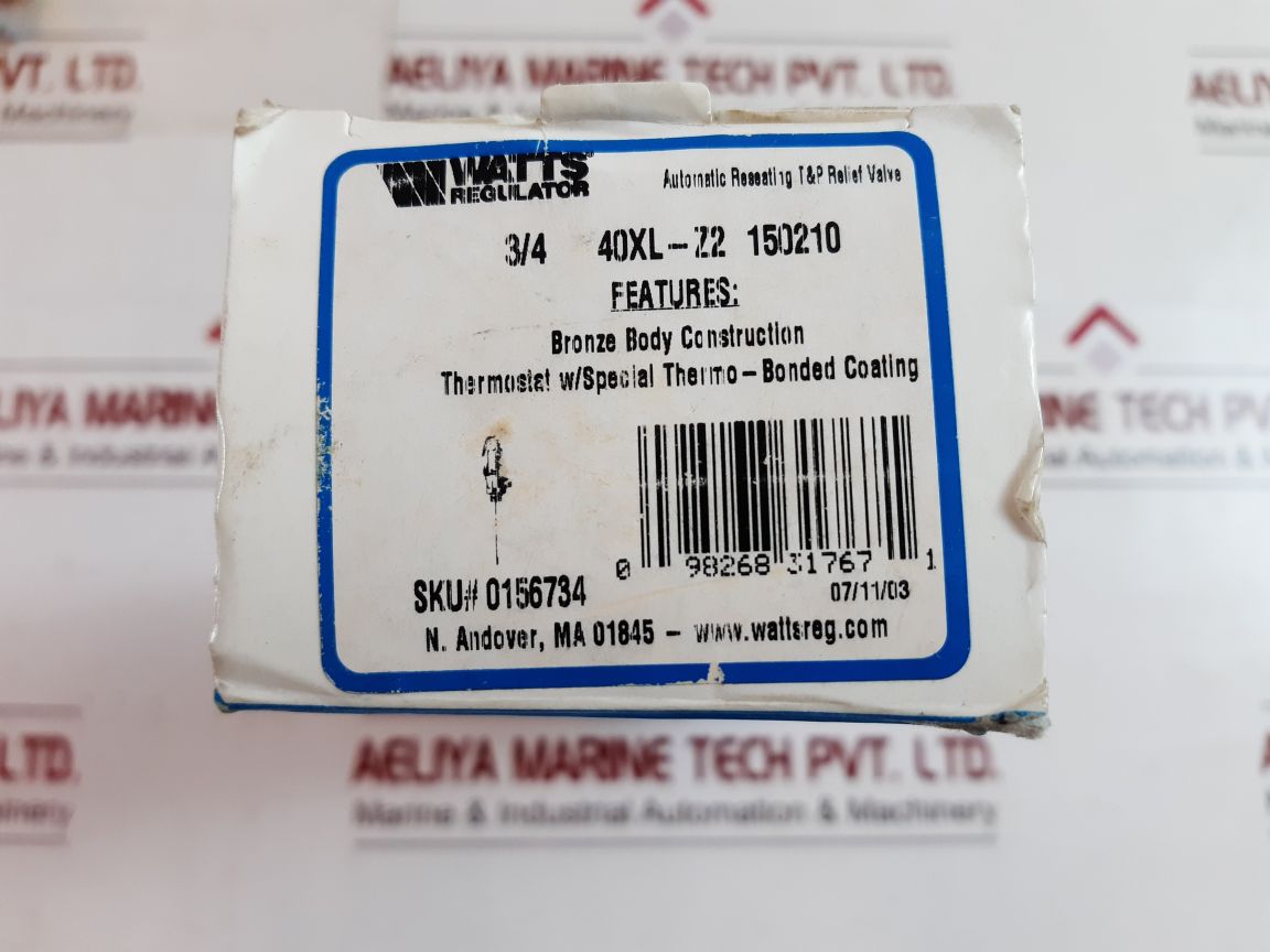 Watts Regulator 40Xl-z2 Temperature And Pressure Relief Valve