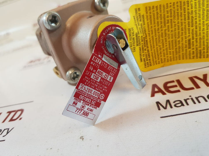 Watts Regulator 40Xl-z2 Temperature And Pressure Relief Valve