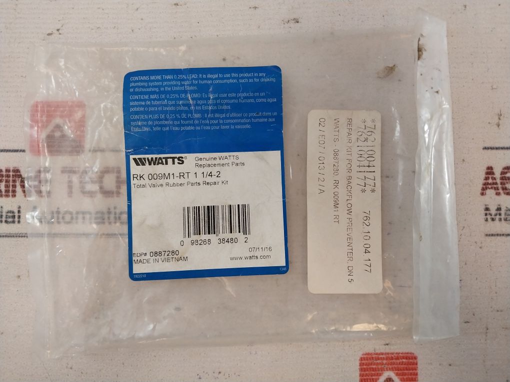 Watts Rk 009M1-rt 1 1/4-2 Total Valve Rubber Parts Repair Kit