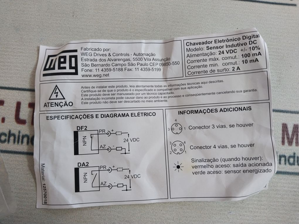 Weg Sl5-25R1Pda2 Digital Electronic Switch 24Vdc