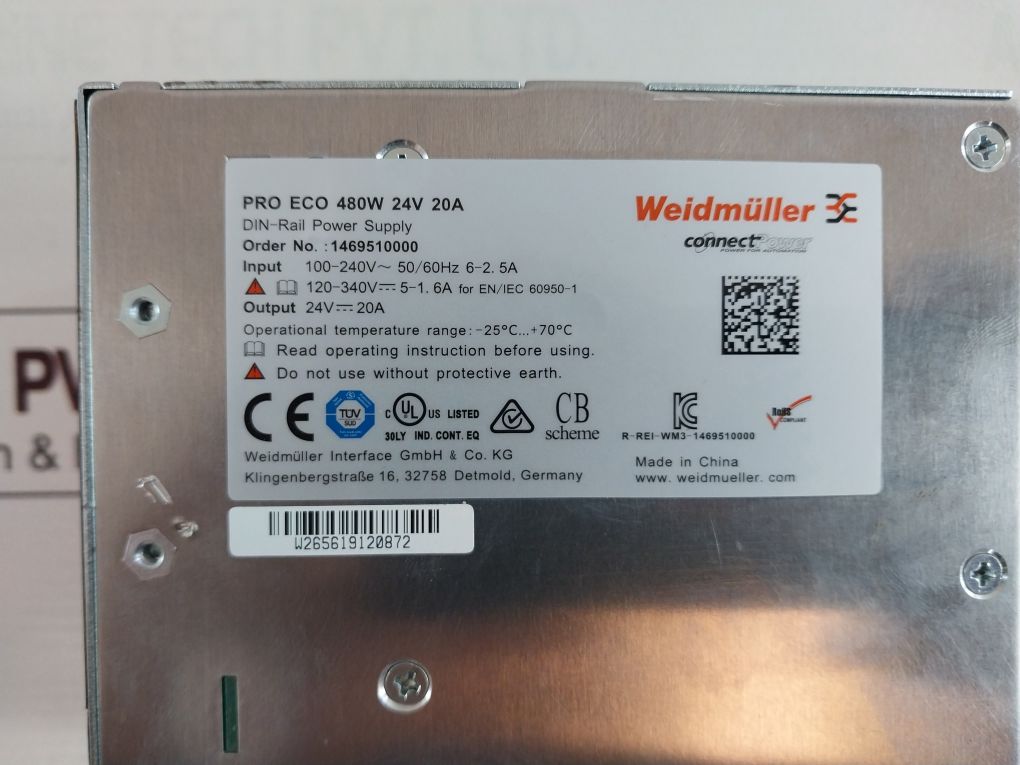 Weidmuller 1469510000 Pro Eco Din-rail Power Supply