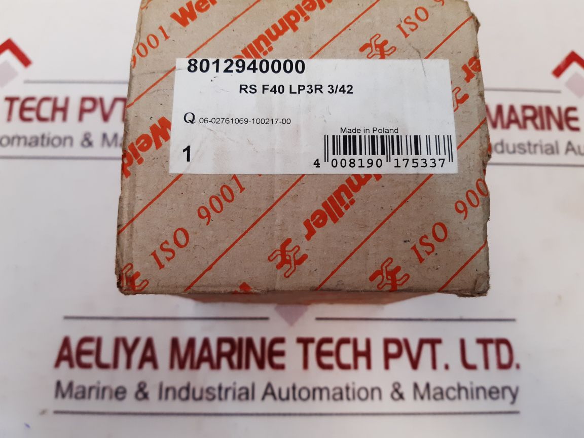 Weidmuller 8012940000 Terminal Block Rs F40 Lp3R 3/42