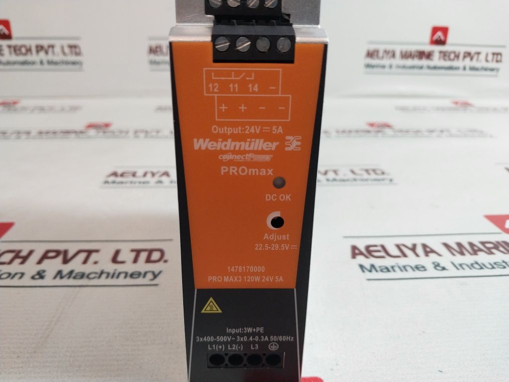 Weidmuller Pro Max3 120W 24V 5A Switching Power Supply 1478170000