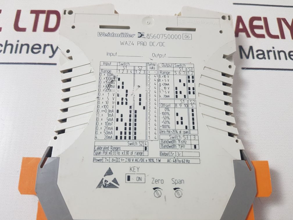 Weidmuller 8560750000 Analog Signal Isolator Waz4 Pro Dc/Dc