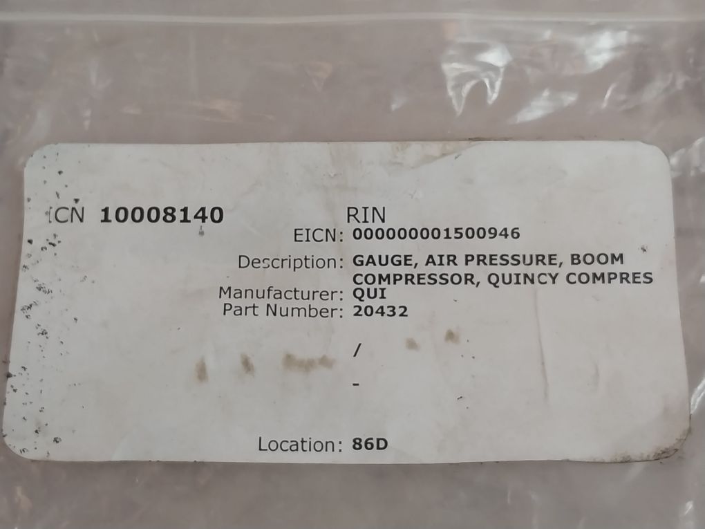 Weiss 0-200 Psi Pressure Gauge Back Panel Mount