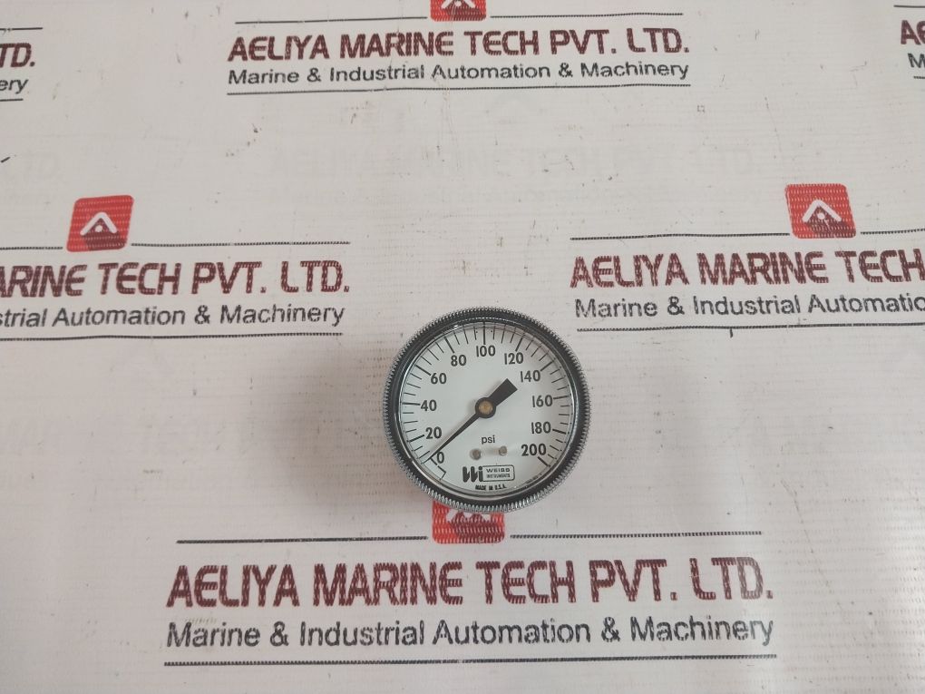 Weiss 0-200 Psi Pressure Gauge Back Panel Mount