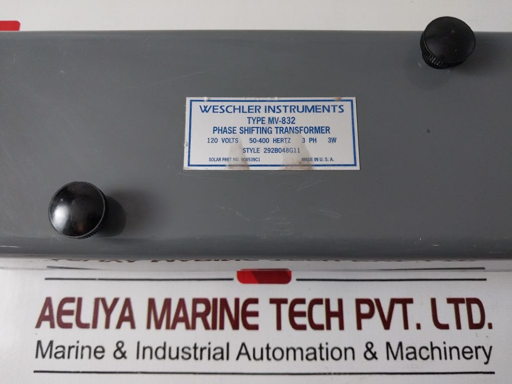 Weschler Mv-832 Phase Shifting Transformer 120 Volts