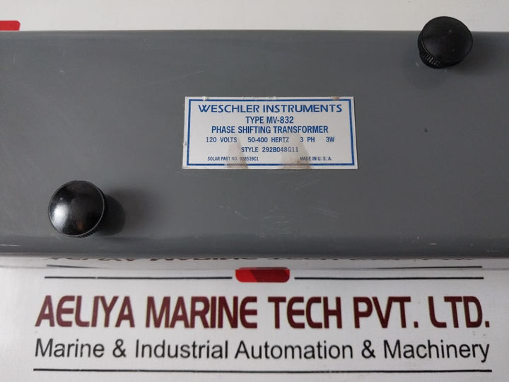 Weschler Mv-832 Phase Shifting Transformer 120 Volts