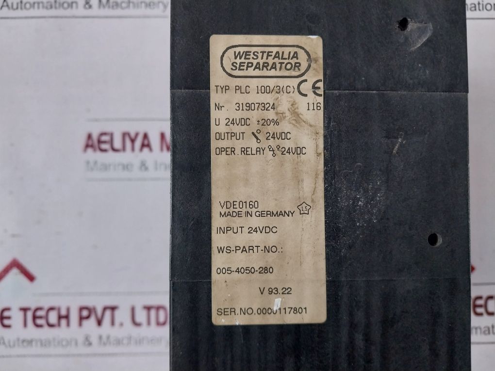 Westfalia Separator Plc 100/3(C) Controller 31907324 116