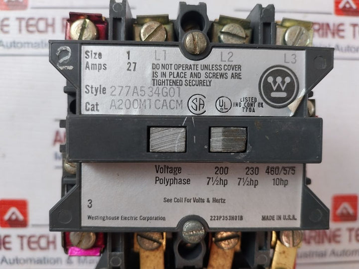Westinghouse A200M1Cacm Motor Starter 110/120V 50/60Hz
