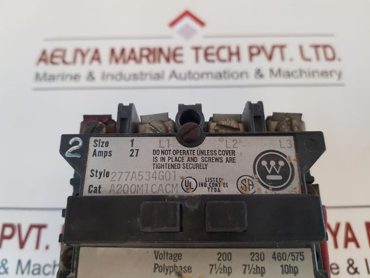 Westinghouse Electric A200M1Cacm Motor Starter