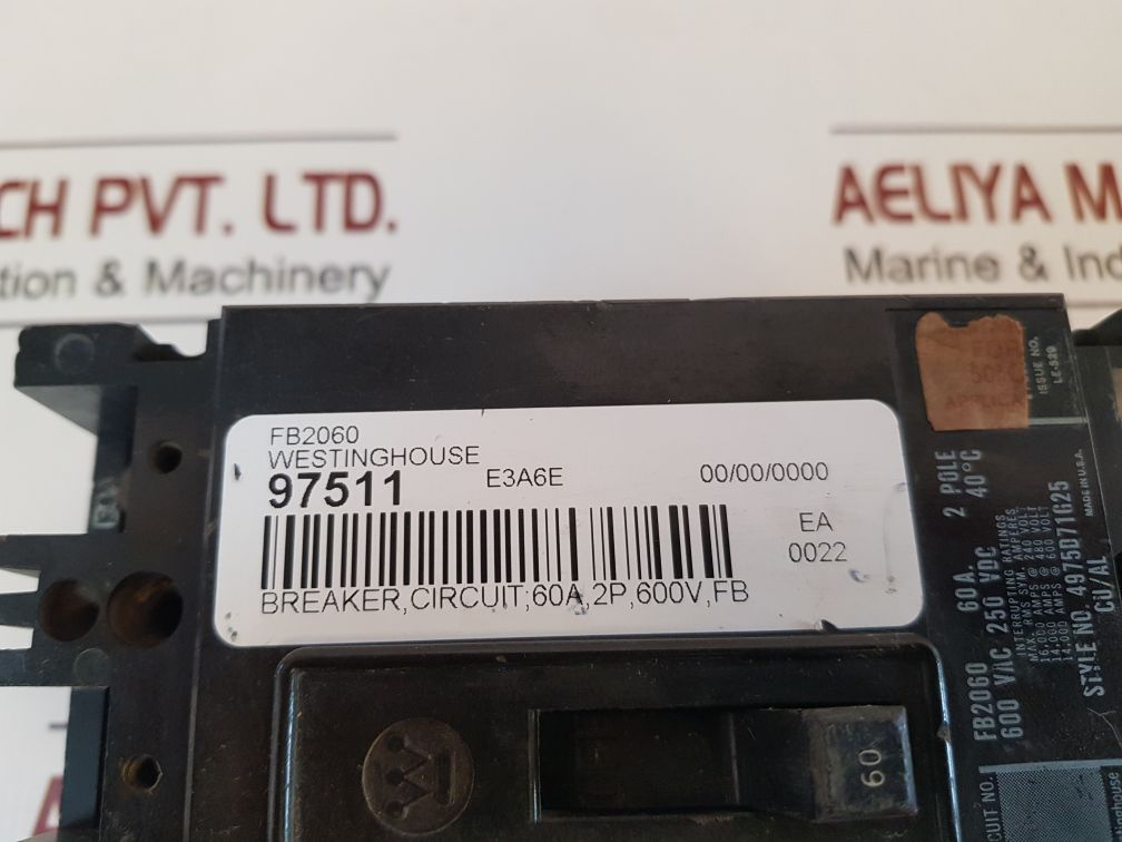 Westinghouse Fb2060 60A Circuit Breaker