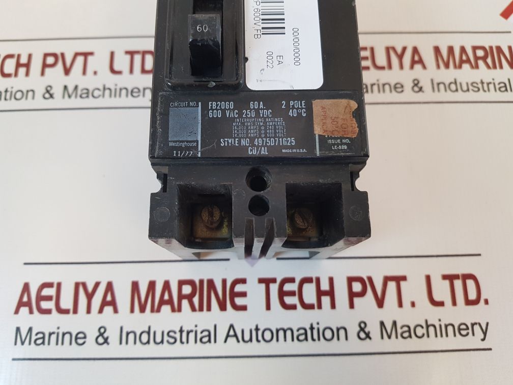 Westinghouse Fb2060 60A Circuit Breaker