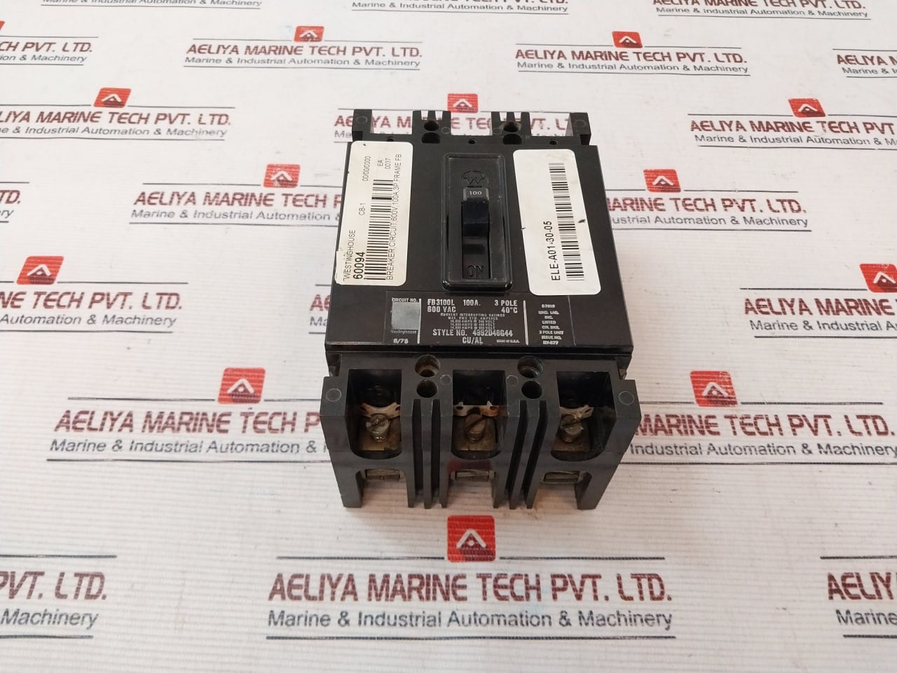 Westinghouse Fb3100L Circuit Breaker 100A 600V Ac 3-pole