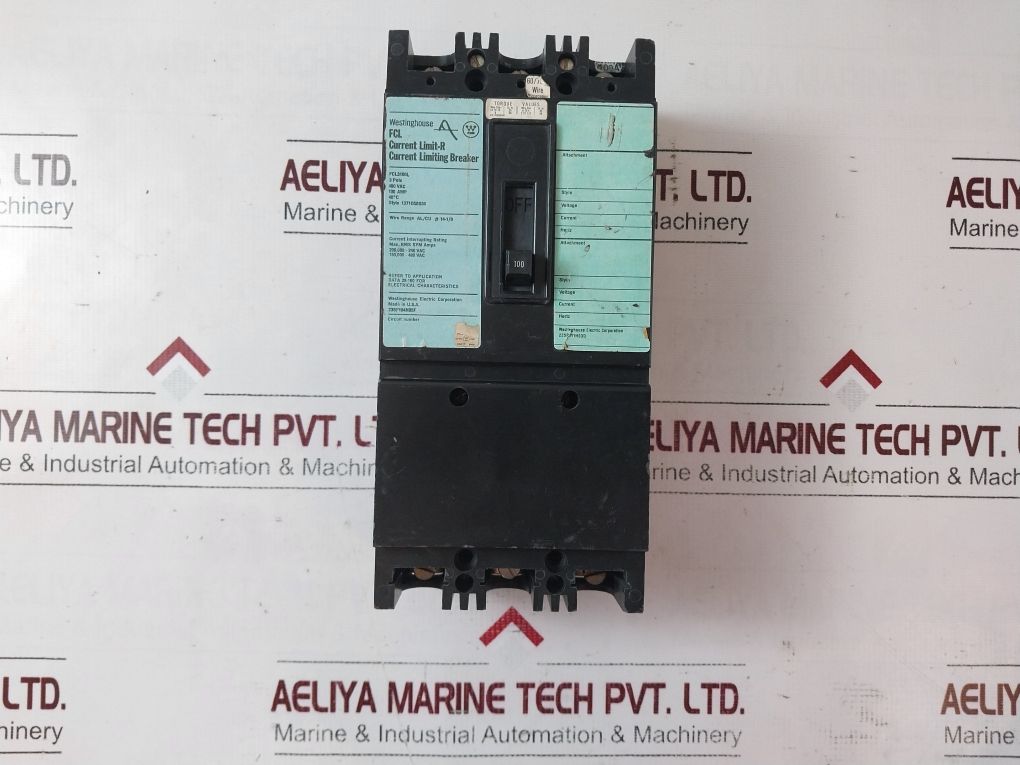 Westinghouse Fcl3100L Circuit Breaker 3 Pole Unit 100 Amp,480Vac