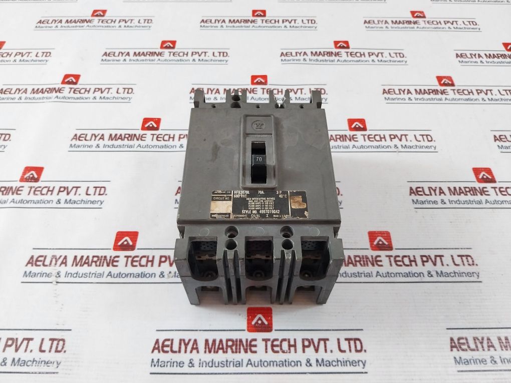 Westinghouse Hfb3070L Circuit Breaker 3-pole 70A 600Vac