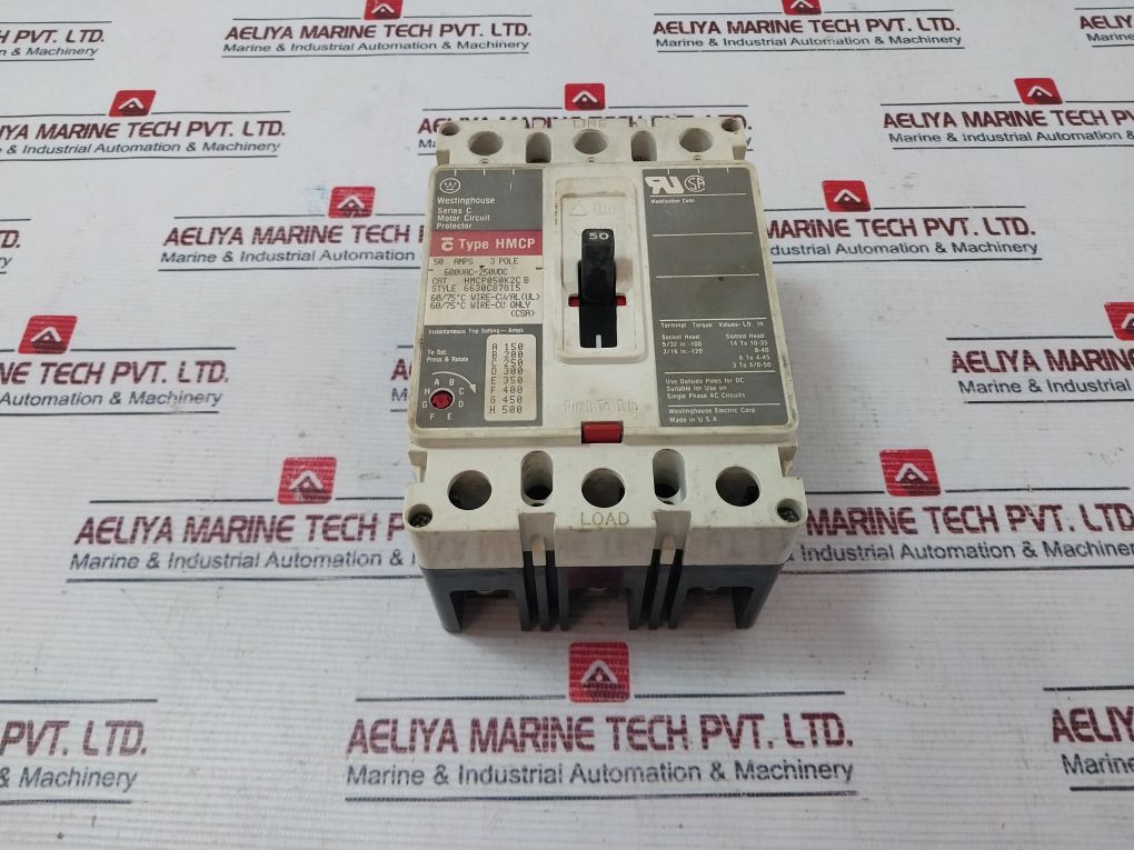 Westinghouse Hmcp050K2C B Motor Circuit Pretector 50 Amps 3 Pole 6630C87G15