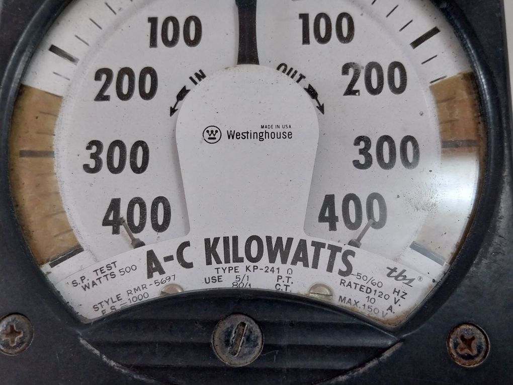 Westinghouse Kp-241 Power Panel Meter 400-0-400 A-c Kilowatts