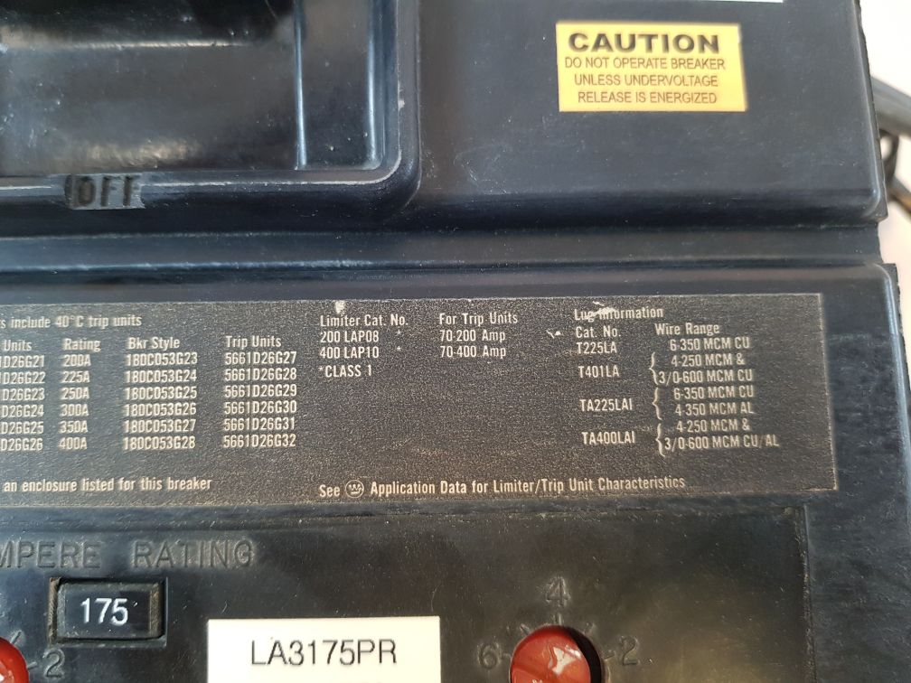 Westinghouse La3400Prf Circuit Breaker