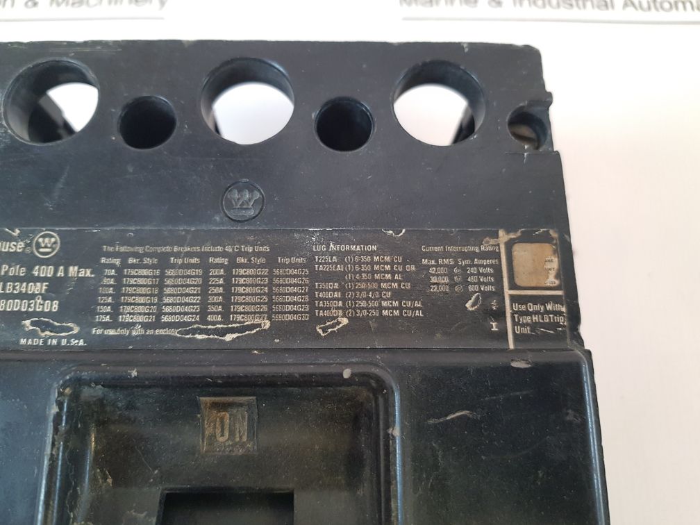 Westinghouse Lb3400F Lb Frame 3 Pole Circuit Breaker