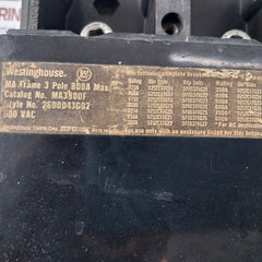 Westinghouse Ma3800F Circuit Breaker Trip Unit 700A 600Vac