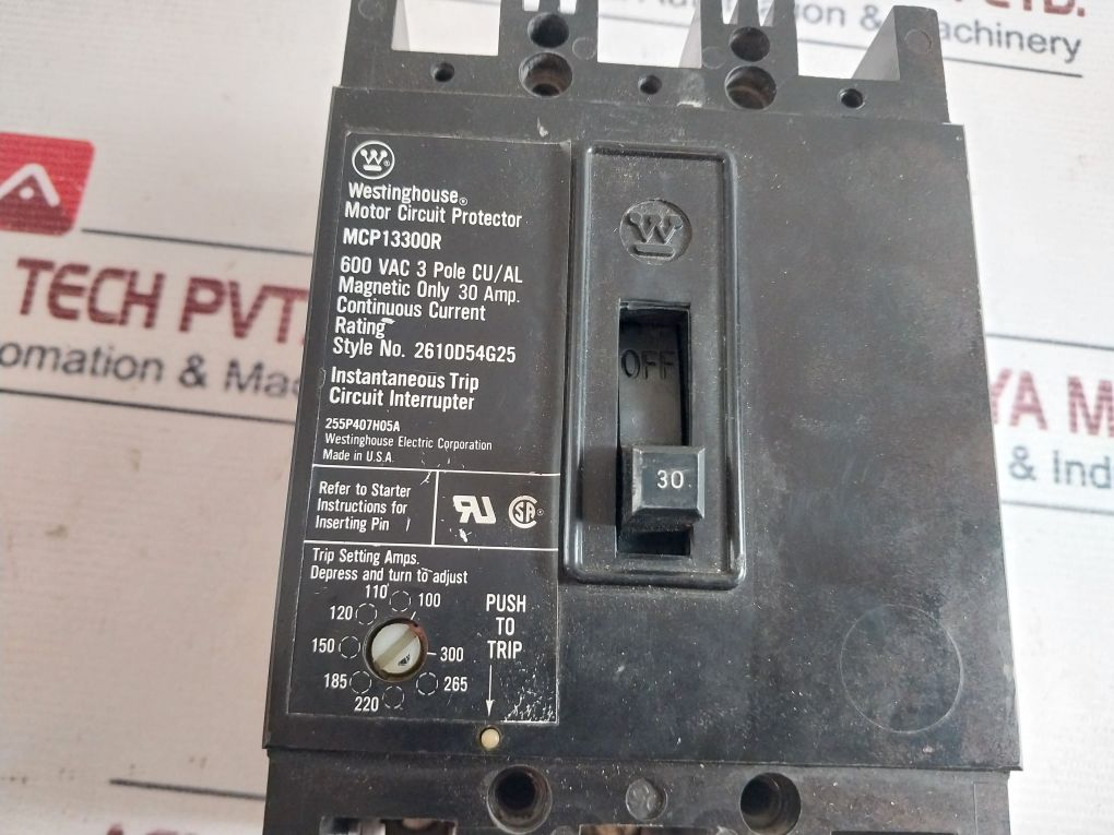 Westinghouse Mcp13300R Motor Circuit Protector