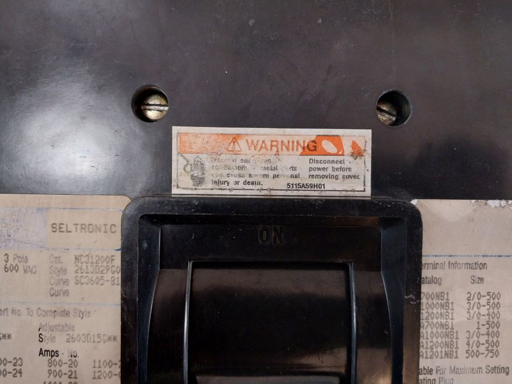 Westinghouse Nc31200F 3 Pole Circuit Breaker 800 Amp