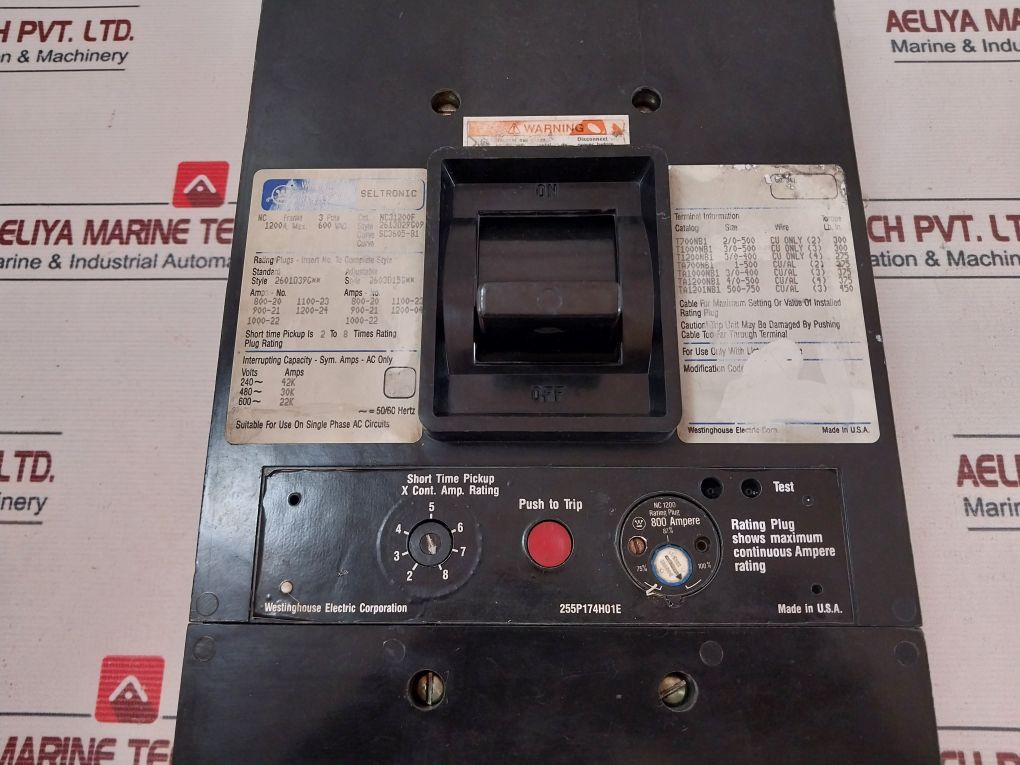 Westinghouse Nc31200F 3 Pole Circuit Breaker 800 Amp
