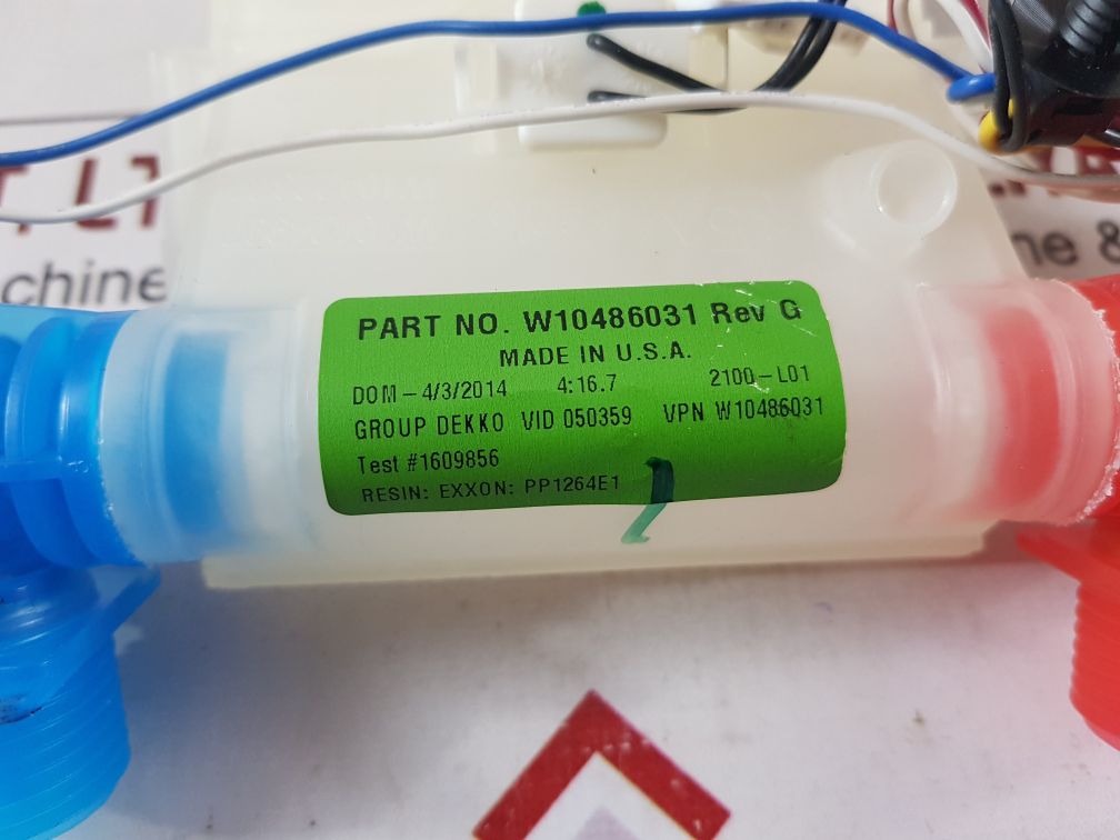 Whirlpool W10486031 Water Inlet Valve Rev: G